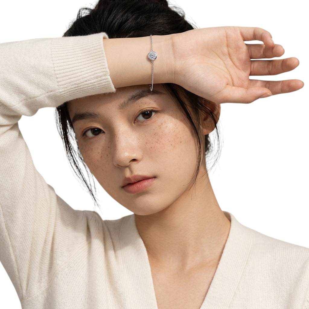 Hayesaura | Liquid Metal 18K Plated Fluid Bubble Moissanite Bracelet | Acubi Daily Minimalist