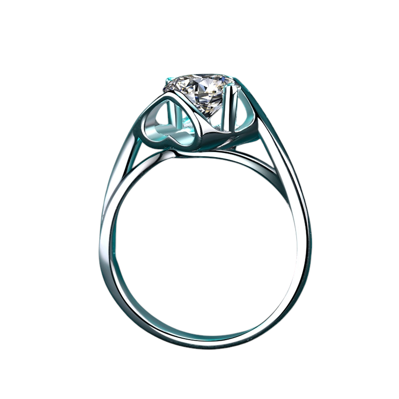 Hayesaura | Coquette Romance Heart-to-Heart Angel's Kiss Moissanite Ring | High-Cold Promise Ring