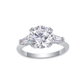 Hayesaura | Niche Platinum-Plated Moissanite Proposal Ring | Minimalist