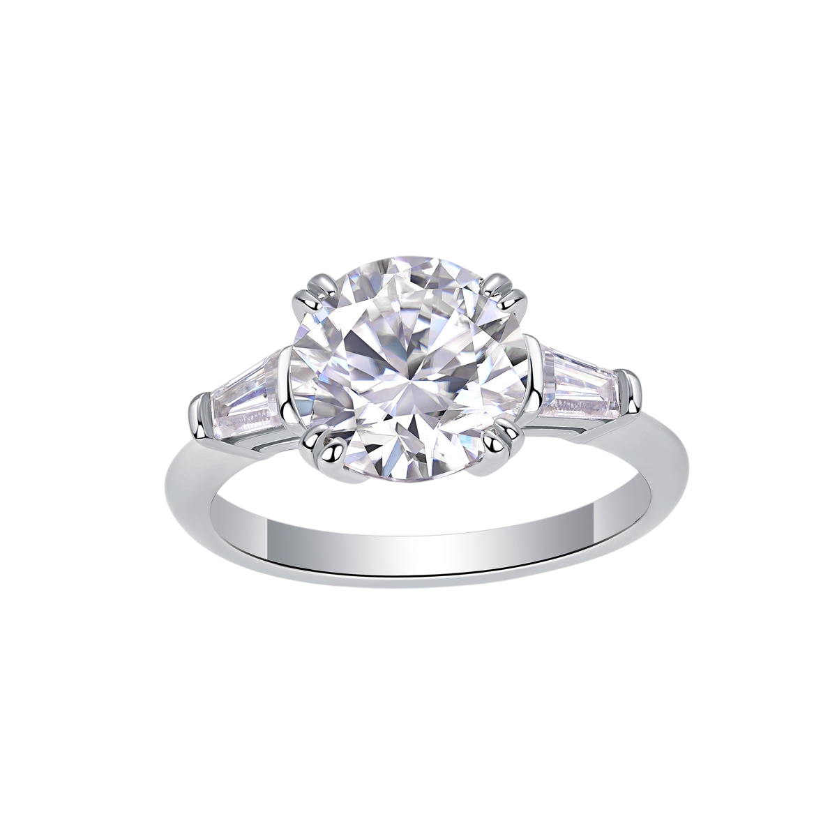 Hayesaura | Niche Platinum-Plated Moissanite Proposal Ring | Minimalist