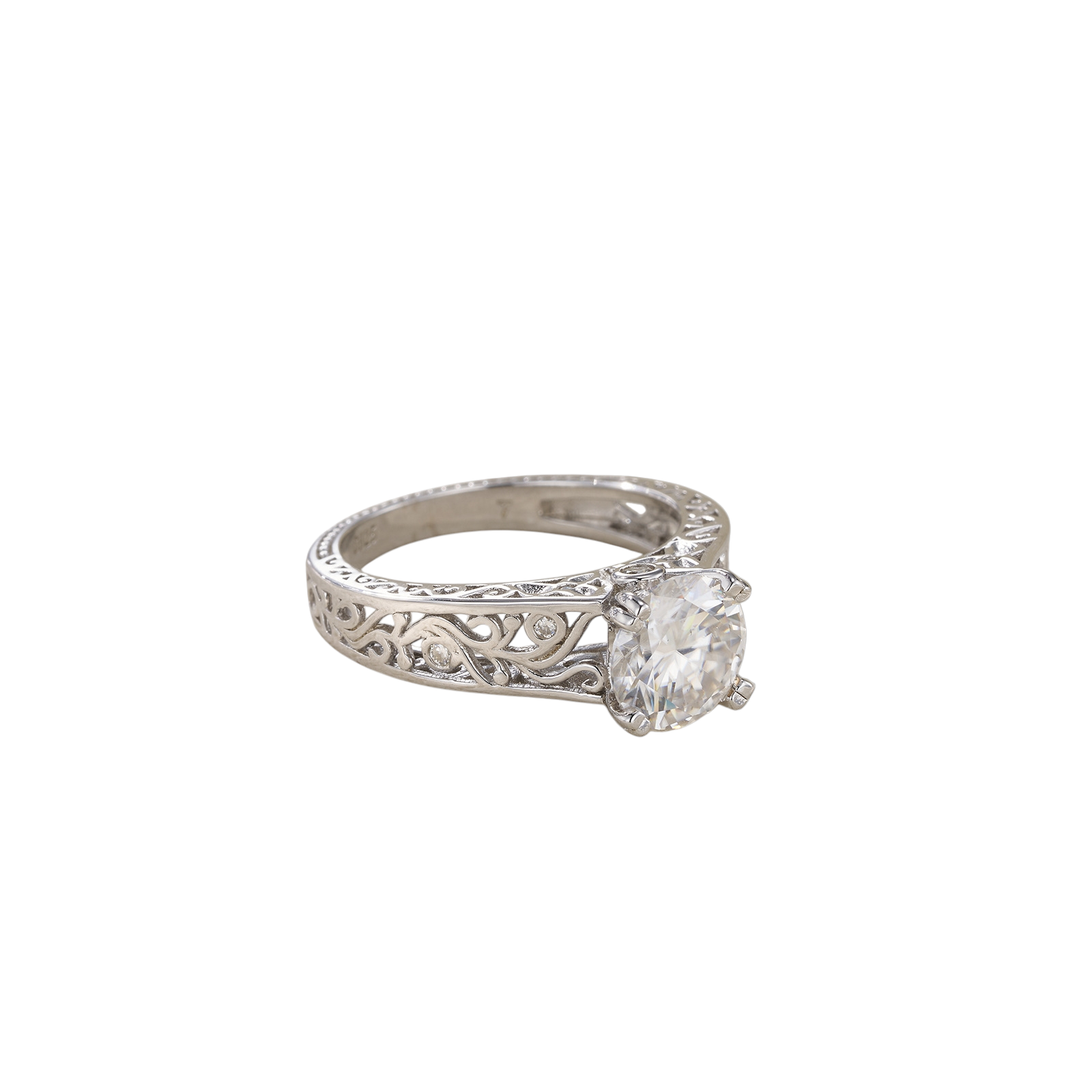 Hayesaura | Royal Archive Carved Hollow Moissanite Statement Ring | Old Money Heritage Cocktail Ring