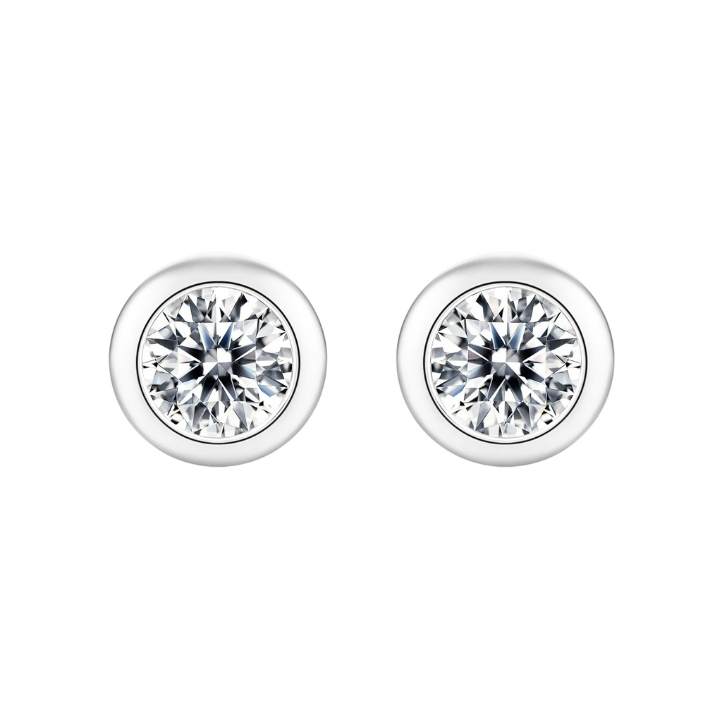 Hayesaura | Coquette Romance Rose Gold Bubble Bezel Moissanite | High-Cold Petite Solitaire Studs