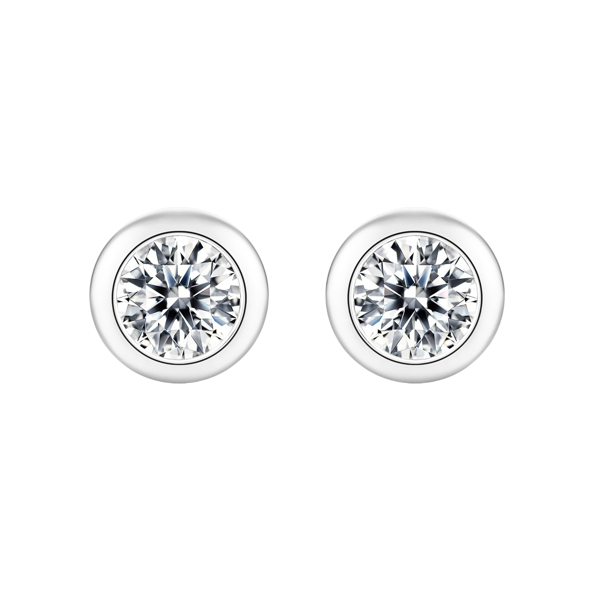 Hayesaura | Coquette Romance Rose Gold Bubble Bezel Moissanite | High-Cold Petite Solitaire Studs