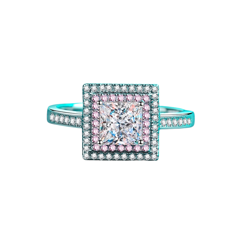 Hayesaura | Vintage Glamour 18K Rose Gold Sugar Cube Moissanite | Old Money Statement Ring