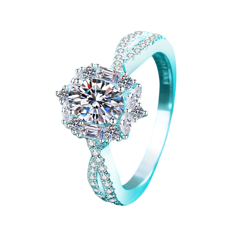 Hayesaura | Coquette Romance 18K Plated Six-Prong Snowflake | Elegant Bridal Engagement Ring