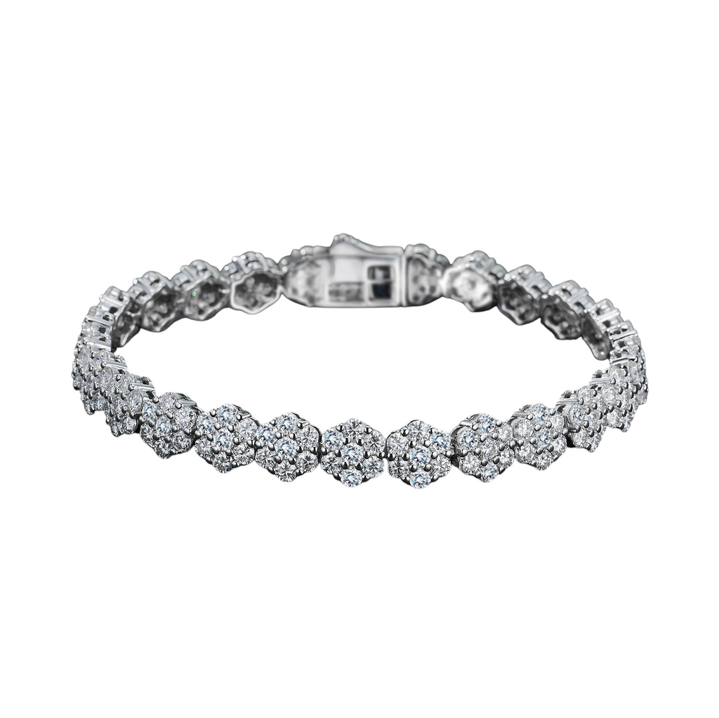 Hayesaura | Gothic Romance Encrusted Floral Moissanite | Vintage Grunge Street Tennis Bracelet
