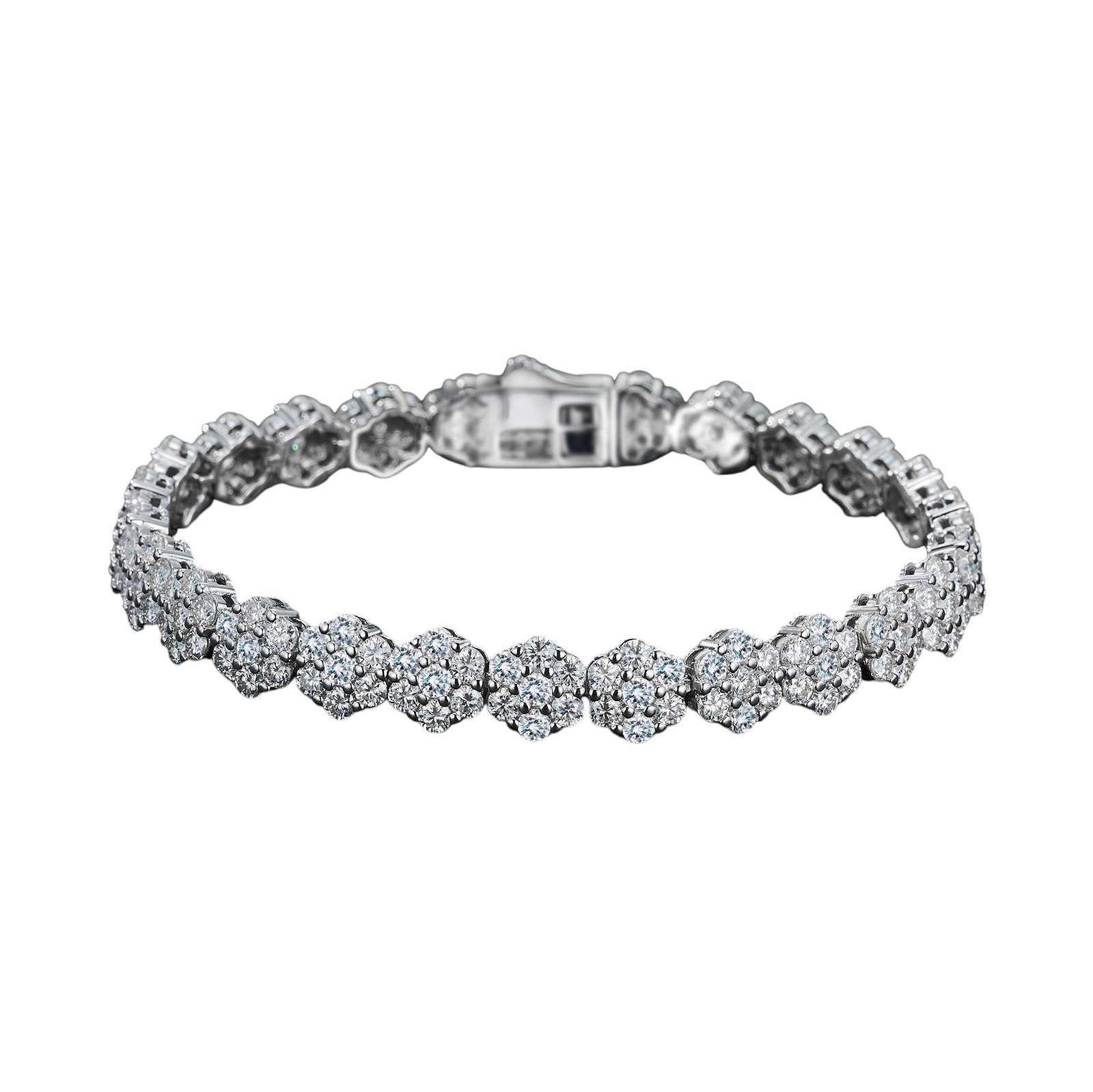 Hayesaura | Gothic Romance Encrusted Floral Moissanite | Vintage Grunge Street Tennis Bracelet