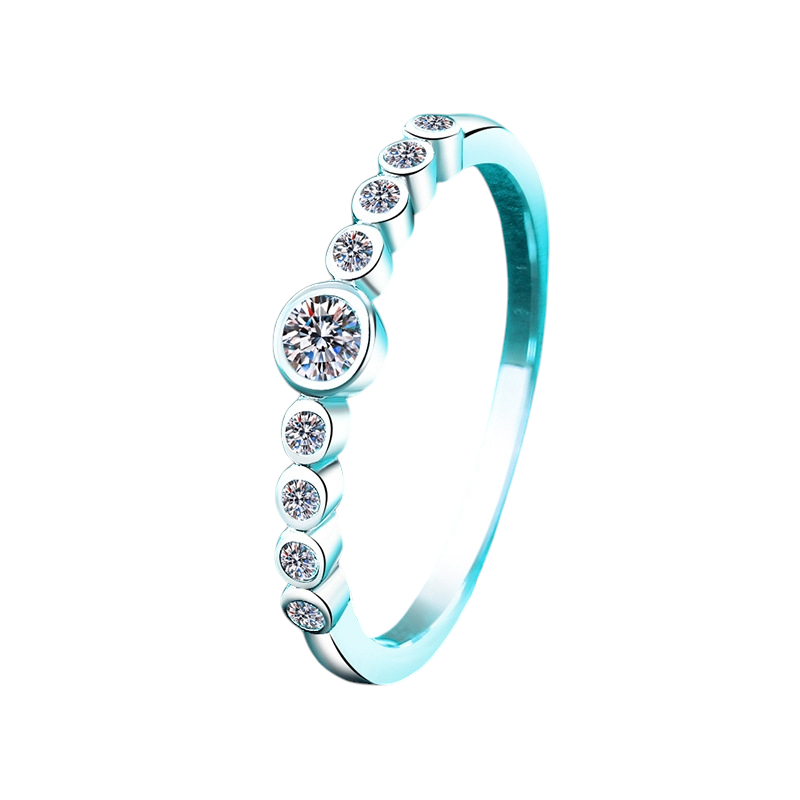 Hayesaura | Minimalist Bubble Moissanite Stacking Band | Quiet Luxury Everyday Ring