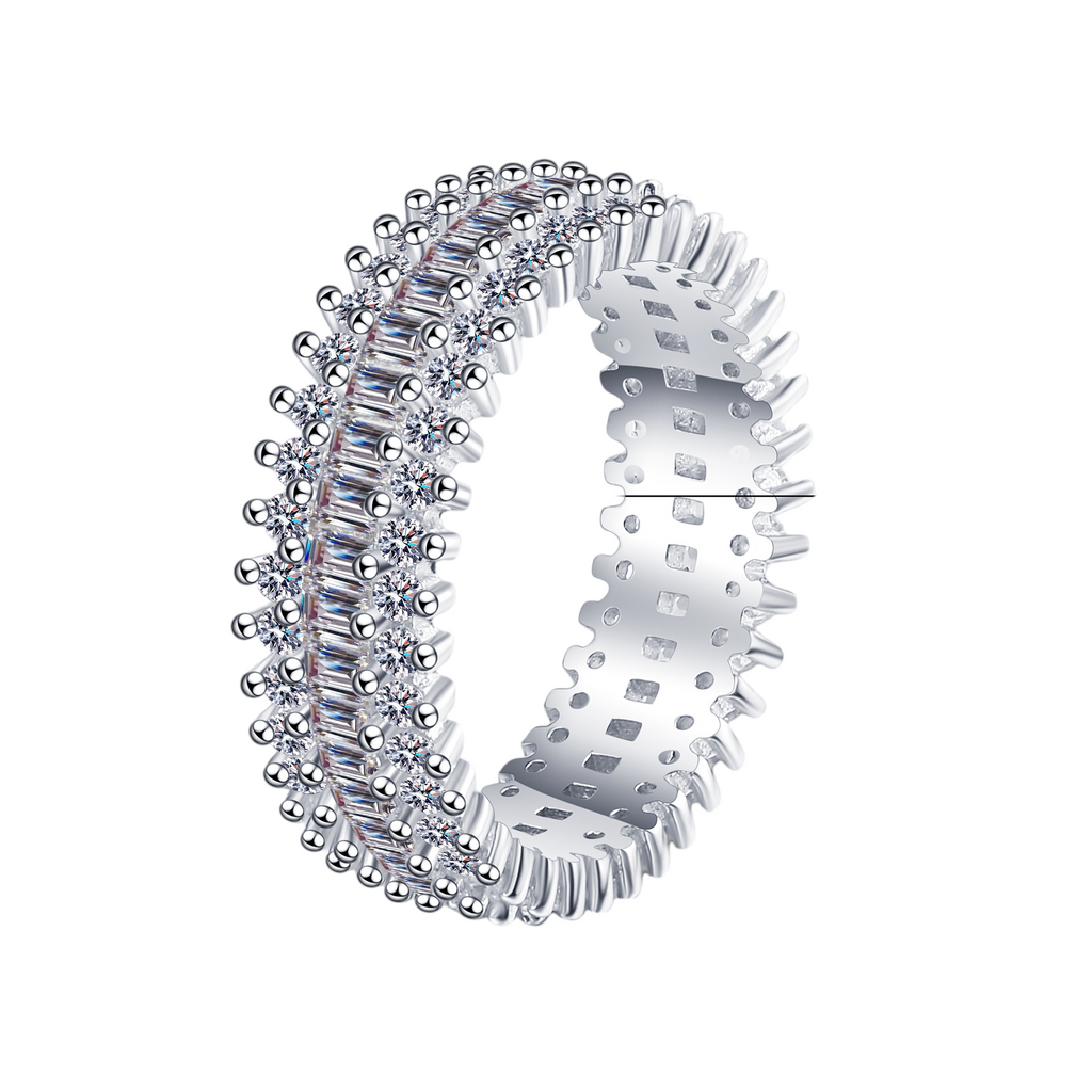 Hayesaura | Chunky Oversized Baguette Cut Moissanite Eternity Band