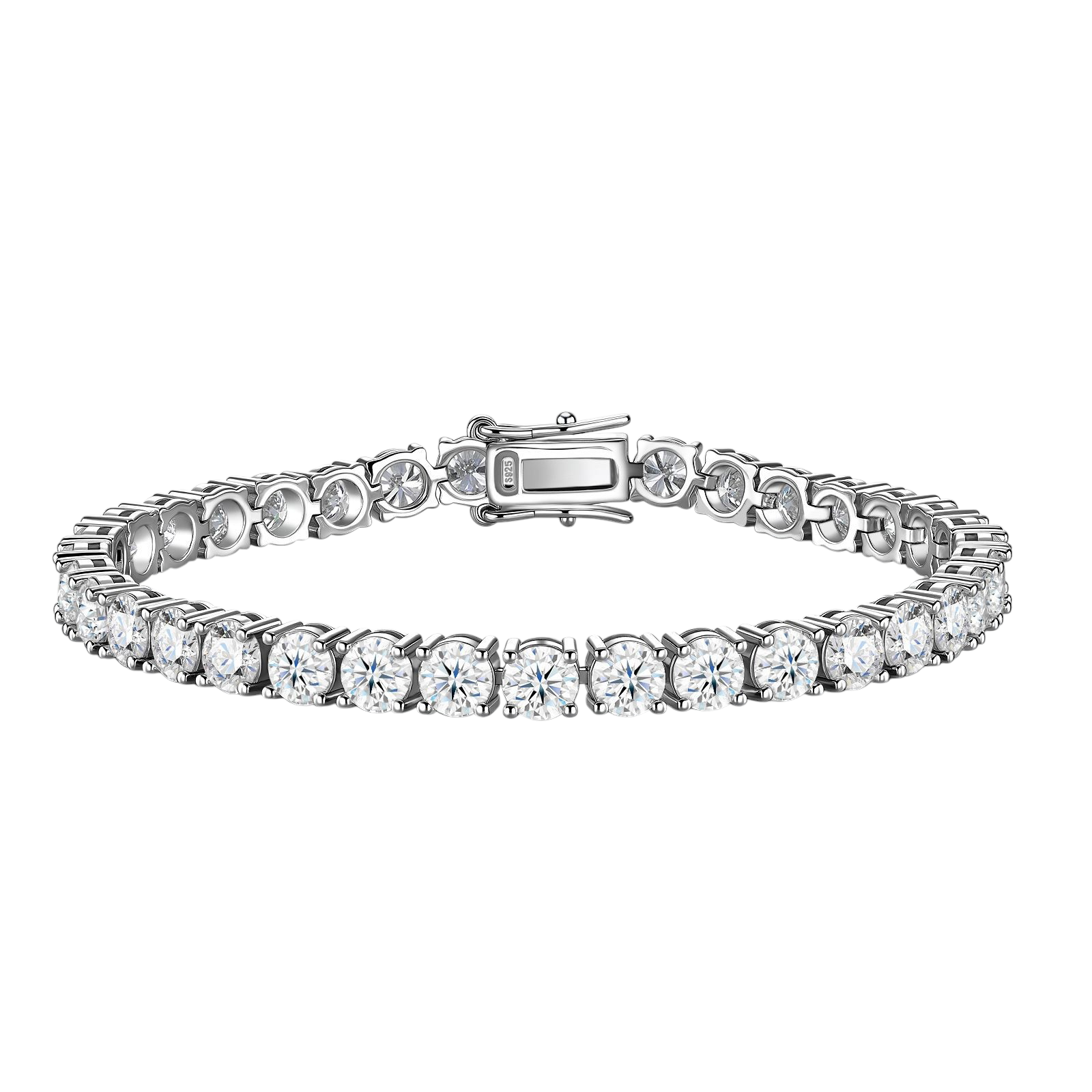 Hayesaura | Cyber Y2K Heavy Four-Prong Hip-Hop Moissanite | Rebellious Street Tennis Bracelet