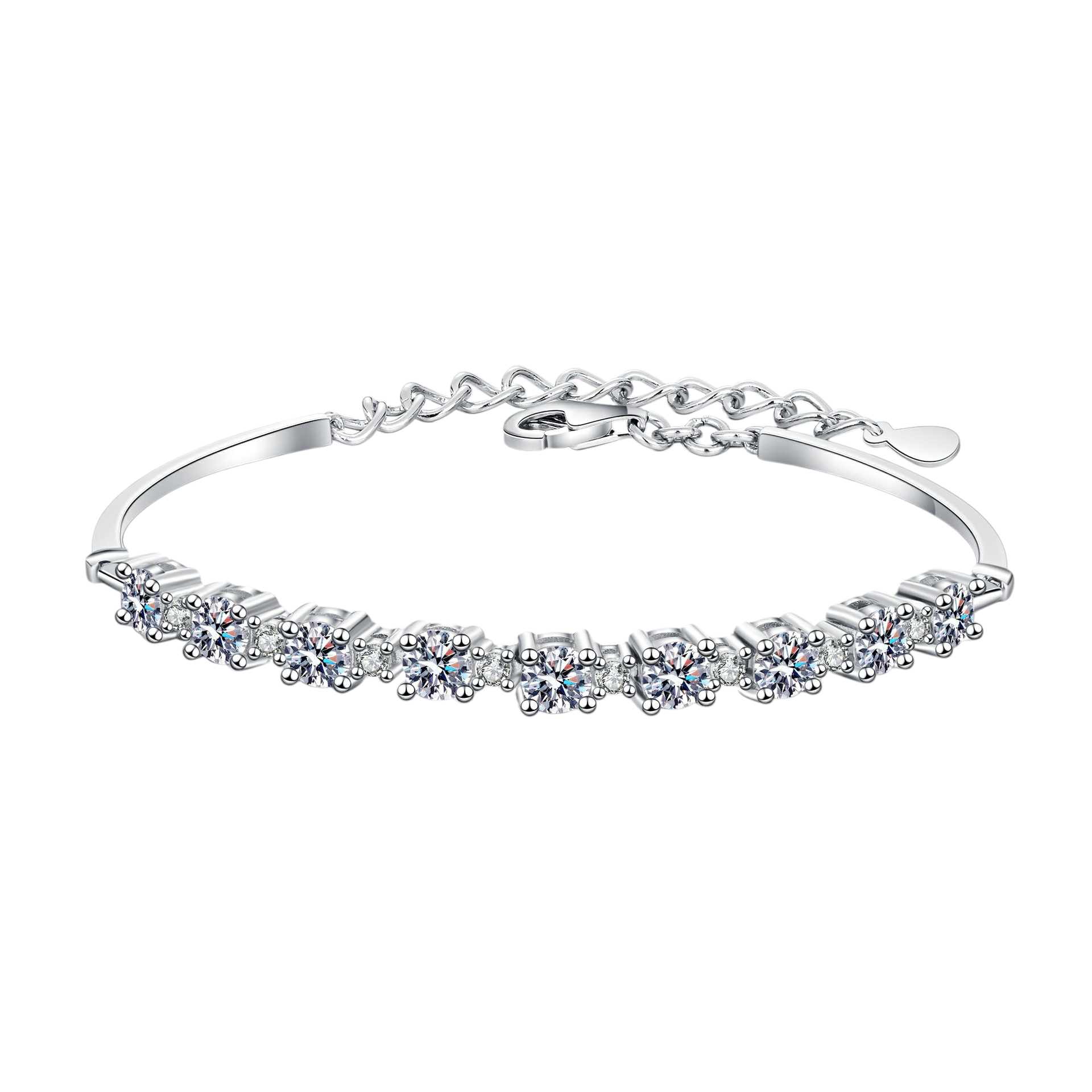 Hayesaura | Office Siren 18K Plated D-Color Eternity Moissanite Bangle | Clean Fit Daily Commute Bracelet