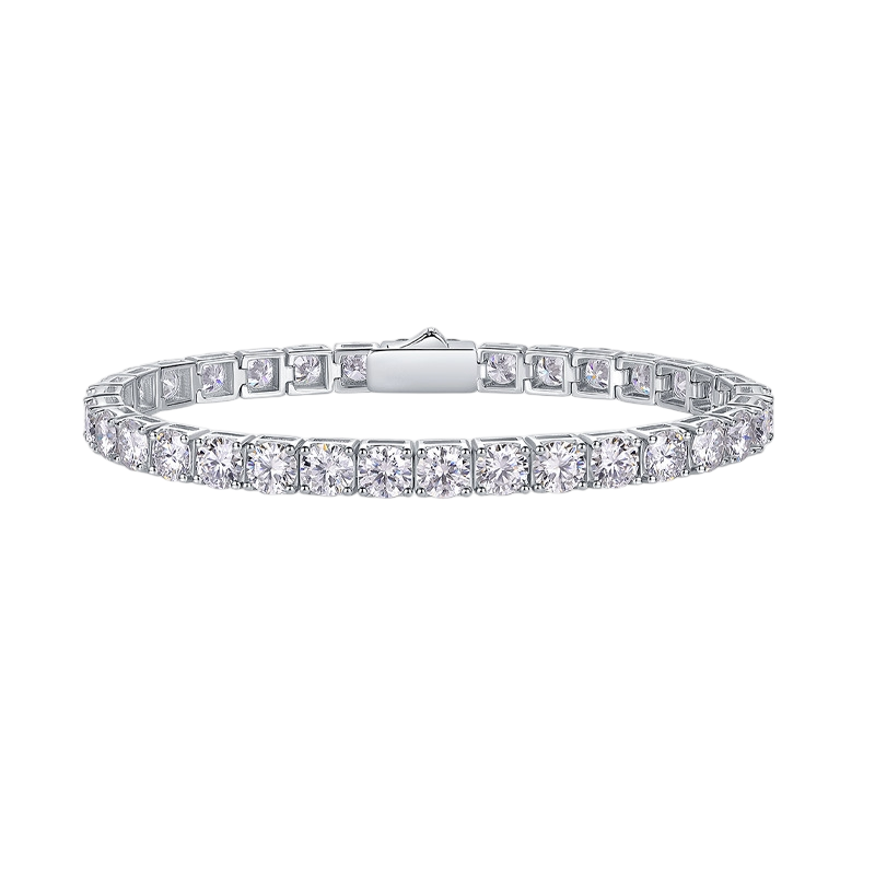 Hayesaura | Cyber Y2K 18K Plated Industrial Link Moissanite Tennis Bracelet | Avant-Garde Unisex Statement