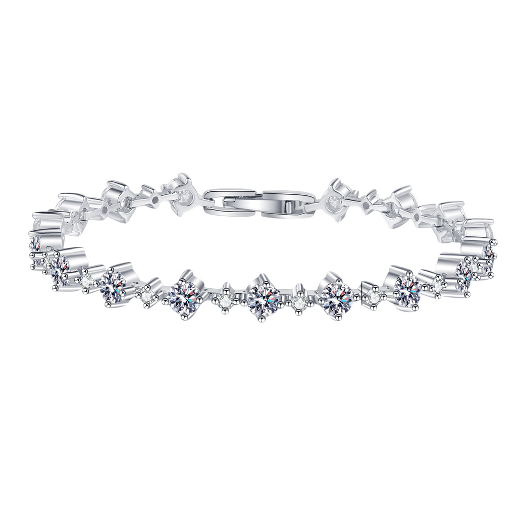 Hayesaura | Regal Heritage Beveled Emerald-Cut Blue Sapphire Bracelet | Geometric Art Deco Statement