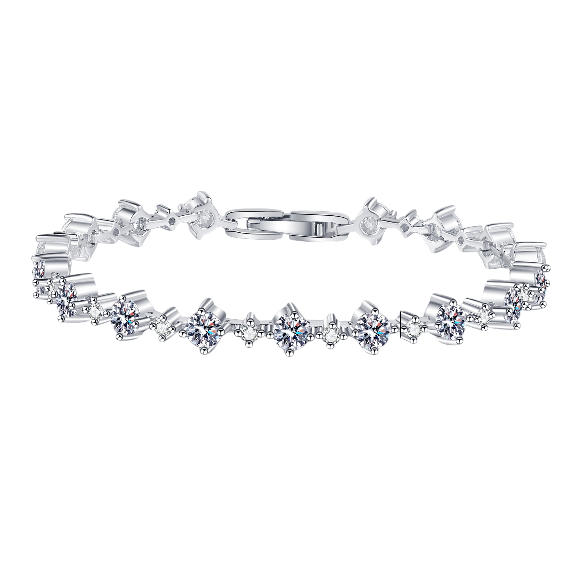 Hayesaura | Regal Heritage Beveled Emerald-Cut Blue Sapphire Bracelet | Geometric Art Deco Statement
