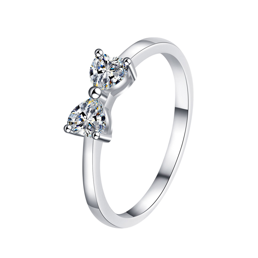 Hayesaura | Coquette Heart-to-Heart Gilded Moissanite Ring