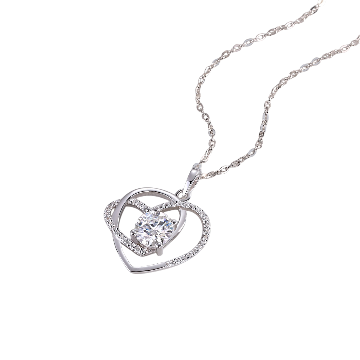 Hayesaura | Coquette Romance 18K Plated Layered Heart Moissanite | Quiet Luxury Bridal Pendant