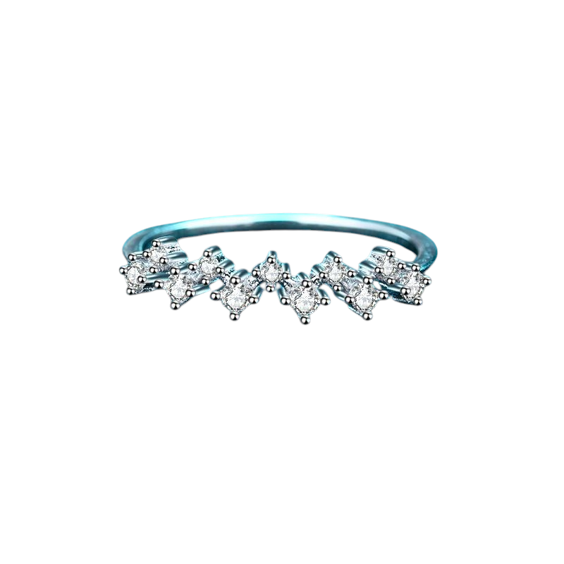 Hayesaura | Fluid Wave Moissanite Half-Eternity Tail Ring