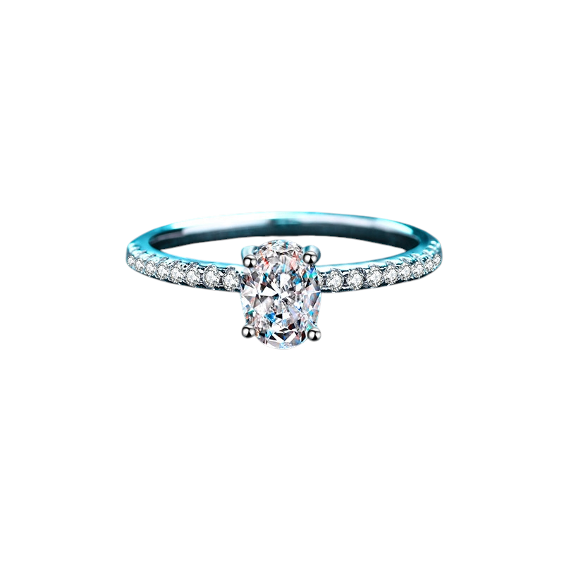 Hayesaura | Pigeon Egg Oval Cut Moissanite Solitaire Ring
