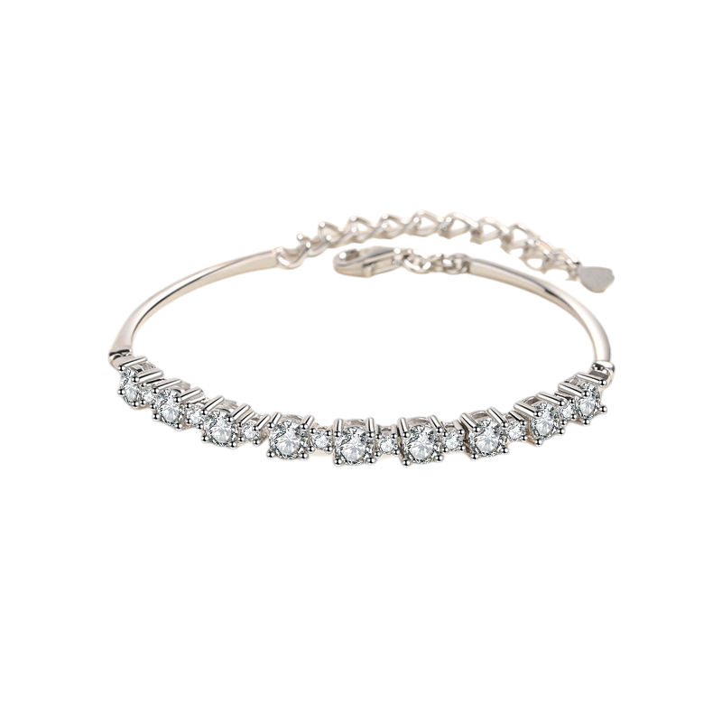 Hayesaura | Office Siren 18K Plated D-Color Eternity Moissanite Bangle | Clean Fit Daily Commute Bracelet