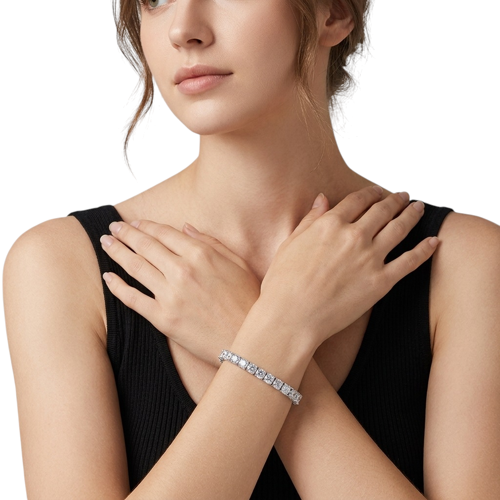 Hayesaura | Euro-Chic 18K Plated Pavé Tennis Bracelet | Full-Row High-Cold Luxury Bangle