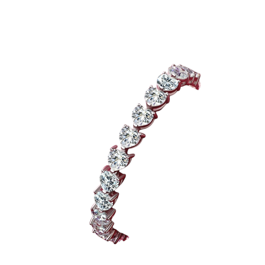 Hayesaura | Coquette Romance 18K Plated Heart Moissanite | Modular DIY Stacking Bracelet