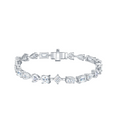 Hayesaura | Romantic Parisian 18K Plated Pear-Cut Moissanite Tennis Bracelet | Clean Fit Bridal Essential
