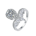 Hayesaura | Avant-Garde 18K Plated Heteromorphic Moissanite Solitaire | Cyber Y2K Proposal Ring