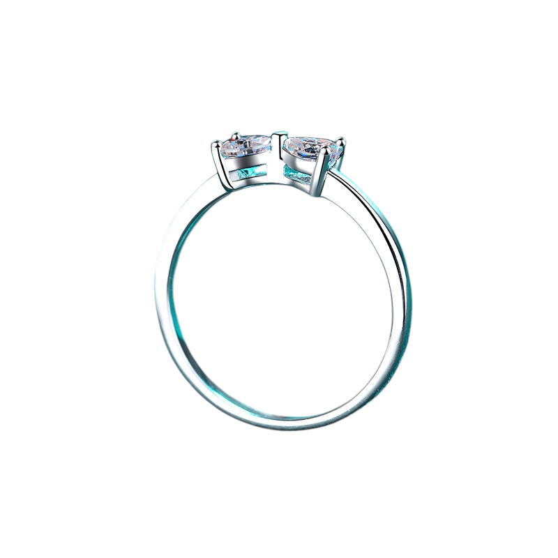 Hayesaura | Coquette Heart-to-Heart Gilded Moissanite Ring