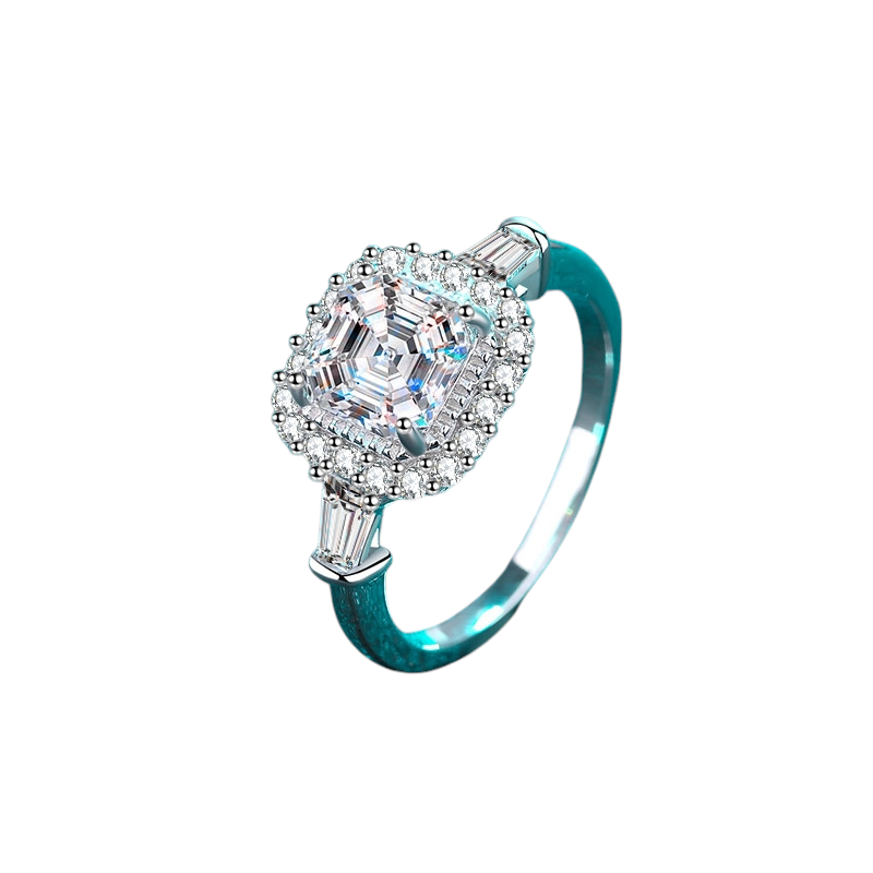 Hayesaura | Beveled Asscher Cut Luxury Moissanite Statement Ring