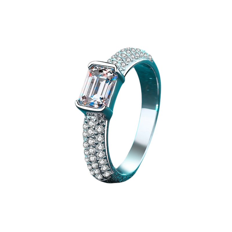 Hayesaura | Radiant Emerald Cut Vintage Moissanite Solitaire Ring