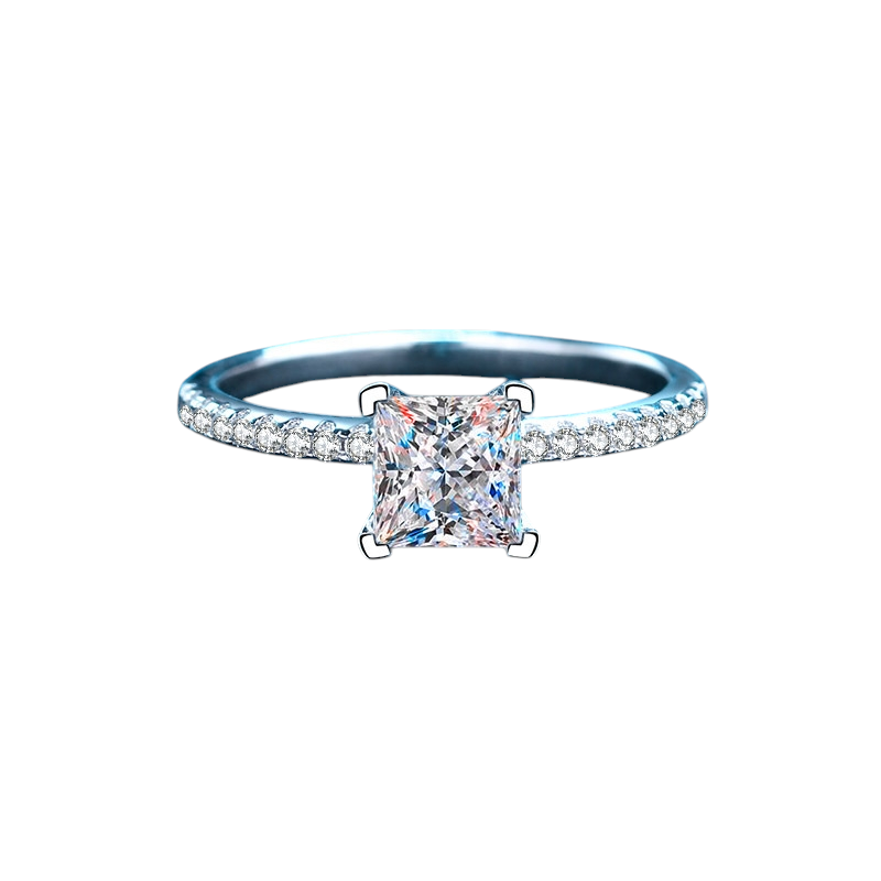Hayesaura | Micro-Pave Heteromorphic Princess Square Moissanite Ring