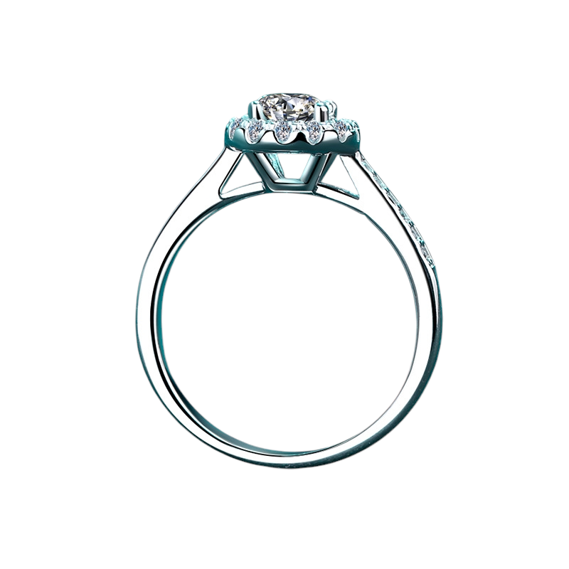 Hayesaura | Modern Bezel-Set Four-Prong Round Moissanite Ring