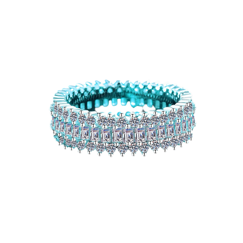 Hayesaura | Chunky Oversized Baguette Cut Moissanite Eternity Band