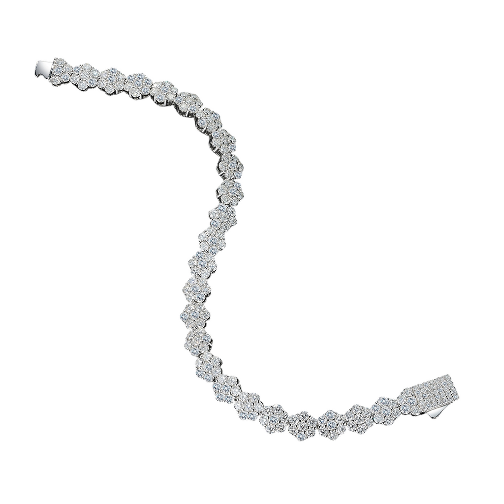 Hayesaura | Gothic Romance Encrusted Floral Moissanite | Vintage Grunge Street Tennis Bracelet