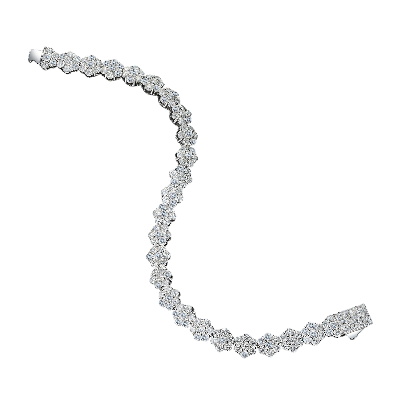 Hayesaura | Gothic Romance Encrusted Floral Moissanite | Vintage Grunge Street Tennis Bracelet