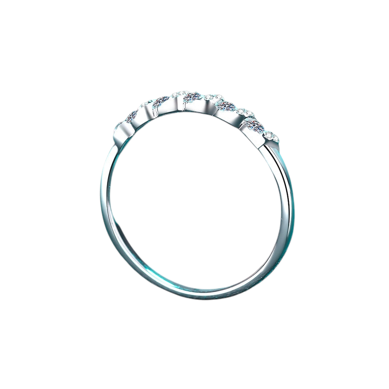 Hayesaura | Water Ripple Textured Full Moissanite Eternity Band