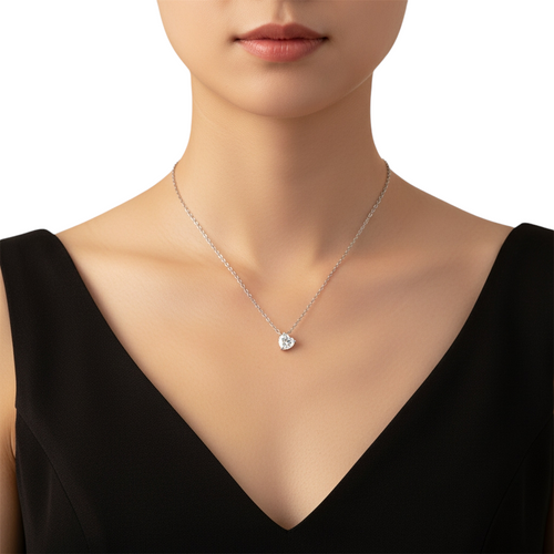 Hayesaura | Coquette Romance 18K Plated Heart Moissanite | Elegant Aesthetic Bridal Pendant