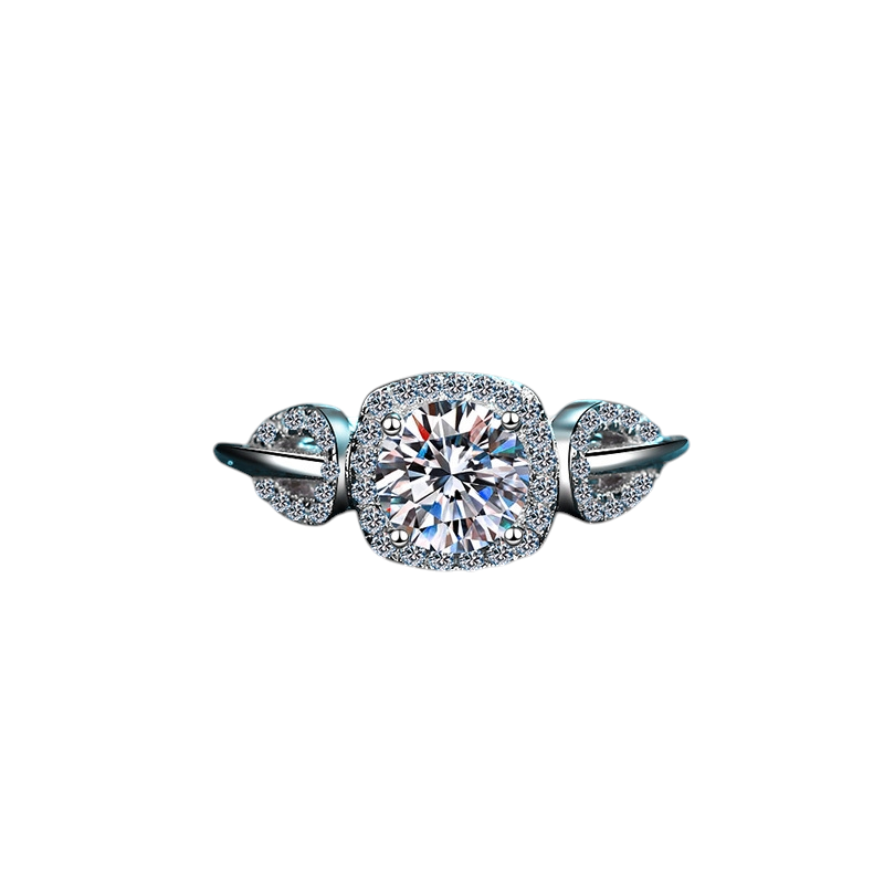 Hayesaura | Botanical Leaf Entwined Moissanite Solitaire Ring