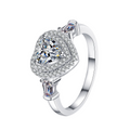 Hayesaura | Coquette Romance Heart-Shaped Bezel Moissanite Ring | High-Cold Bridal Engagement Ring