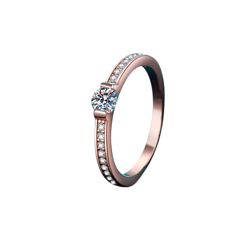 Hayesaura | Minimalist Champagne Gold Daily Moissanite Ring