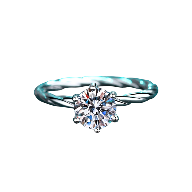 Hayesaura | Cyber Y2K 18K Plated Twisted Braided Moissanite Ring | Acubi Style Daily Stacking Band