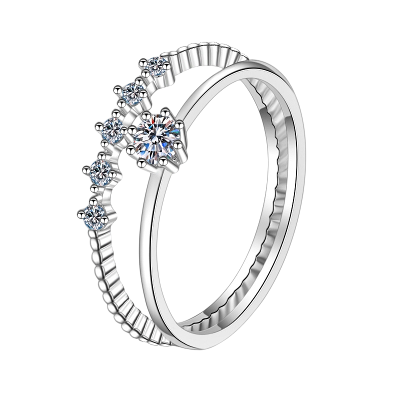 Hayesaura | New Eight-Prong Minimalist Moissanite Promise Band