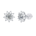 Hayesaura | Old Money Sunflower & Snowflake Pavé Halo | Vintage Glamour Executive Studs