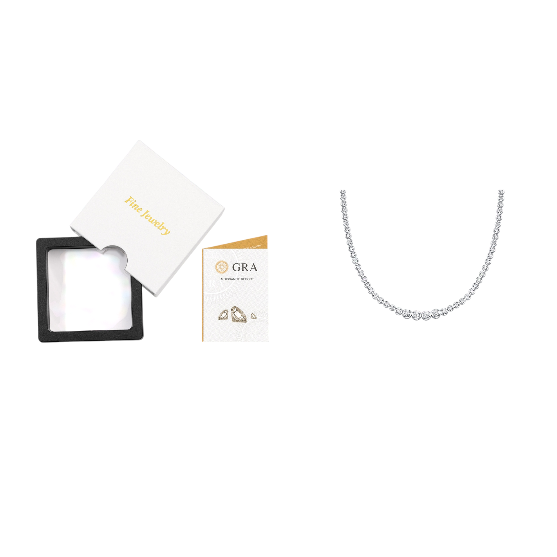 Hayesaura | Light Matrix 18K Plated Full-Row Moissanite | High-Society Luxurious Tennis Necklace