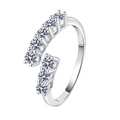 Hayesaura | Cyber Y2K 18K Plated Irregular Open Cuff Moissanite Ring | Avant-Garde Statement Band