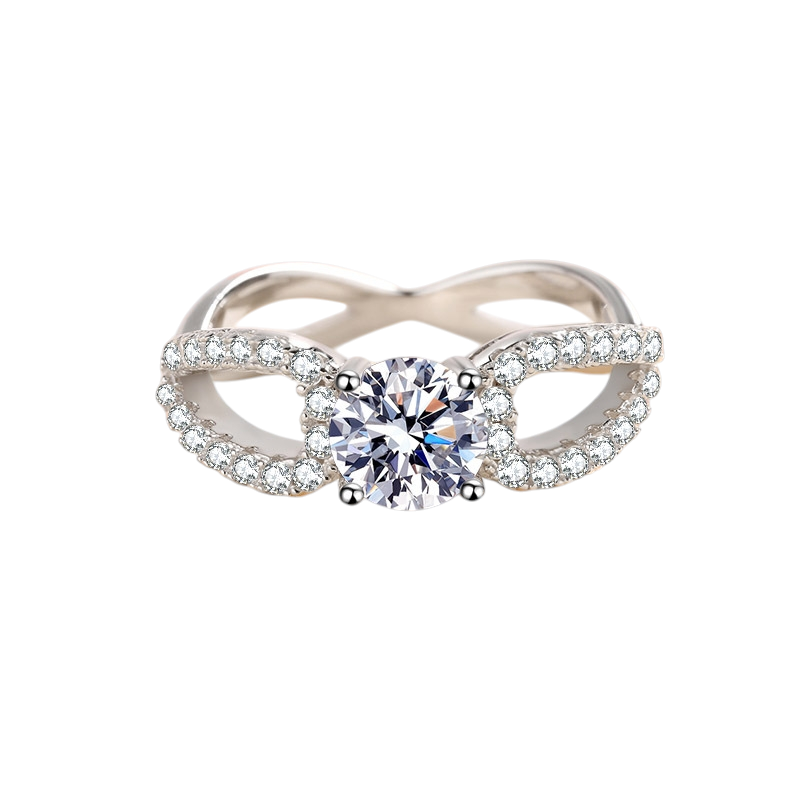 Hayesaura | Twisted Infinity Figure-Eight Moissanite Eternity Band