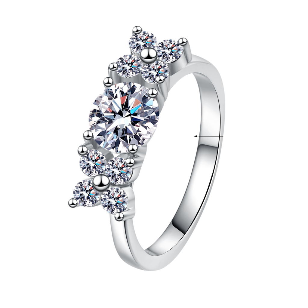 Hayesaura | Parisian Chic Minimalist Starry Sky Moissanite Band | Elegant Daily Commute Ring