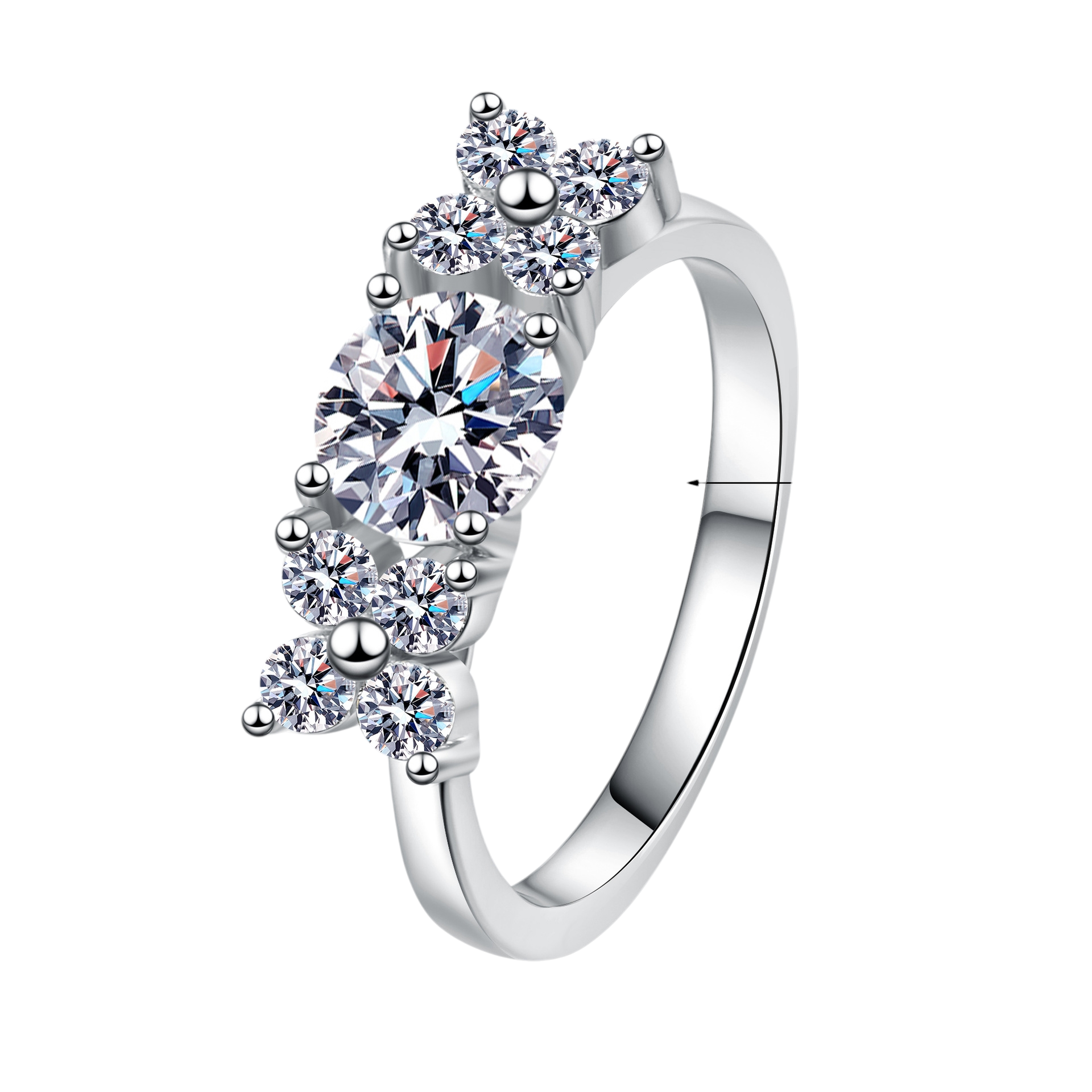 Hayesaura | Parisian Chic Minimalist Starry Sky Moissanite Band | Elegant Daily Commute Ring