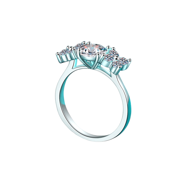 Hayesaura | Parisian Chic Minimalist Starry Sky Moissanite Band | Elegant Daily Commute Ring