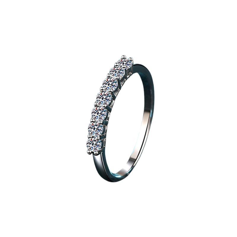 Hayesaura | Seven Princesses Classic Moissanite Eternity Band Pinky Ring